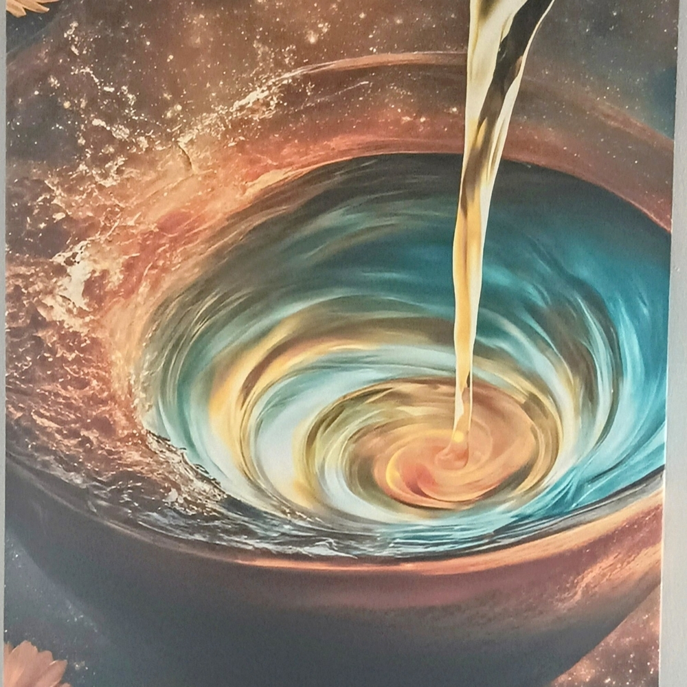Abstract Swirl Art Print - Blue and Gold